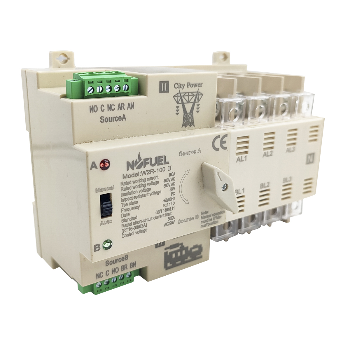 Automatic Emergency Power Switch Power Switch for Generator 63A 4-Pin