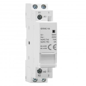 GYHC 2P 16A 1NO 1NC AC 230V Manual Control Household Contactor Din Rail Type