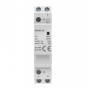 GYHC 2P 16A 2NO AC 220V/230V Manual Control Household Contactor Din Rail Type