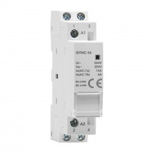 GYHC 2P 16A 2NO AC 220V/230V Manual Control Household Contactor Din Rail Type