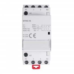 GYHC 4P 16A 2NO 2NC AC 220V/230V Manual Control Household Contactor Din Rail Type