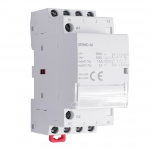 GYHC 4P 16A 2NO 2NC AC 220V/230V Contactor doméstico Control manual Tipo de riel Din