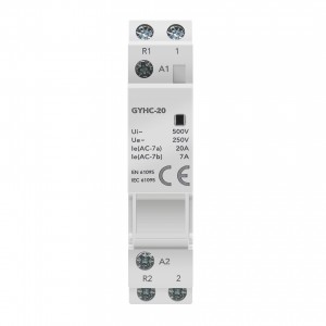 GYHC 2P 20A 1NO 1NC AC 230V Manual Control Household Contactor Din Rail Type