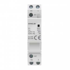 GYHC 2P 20A 1NO 1NC AC 230V Manual Control Household Contactor Din Rail Type