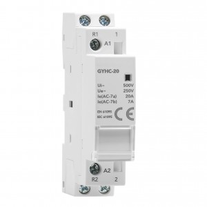 GYHC 2P 20A 1NO 1NC AC 230V Manual Control Household Contactor Din Rail Type