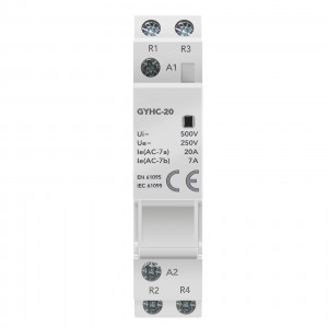 GYHC 2P 20A 2NC AC 220V/230V Manual Control Household Contactor Din Rail Type