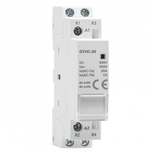 GYHC 2P 20A 2NC AC 220V/230V Manual Control Household Contactor Din Rail Type