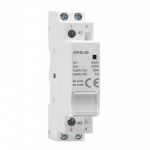 GYHC 2P 20A 2NO AC 220V/230V Manual Control Household Contactor Din Rail Type