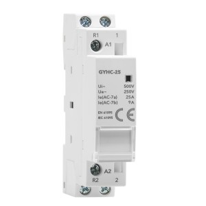 GYHC 2P 25A 1NO 1NC AC 230V Manual Control Household Contactor Din Rail Type