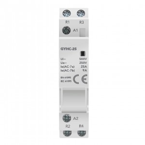 GYHC 2P 25A 2NC AC 220V/230V Contactor doméstico Control manual Tipo de riel Din