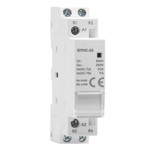 GYHC 2P 25A 2NC AC 220V/230V Manual Control Household Contactor Din Rail Type