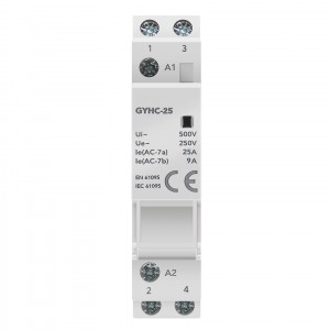 GYHC 2P 25A 2NO AC 220V/230V Manual Control Household Contactor Din Rail Type
