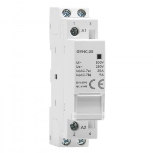 GYHC 1P 25A 1NO AC 220V/230V Manual Control Household Contactor Din Rail Type