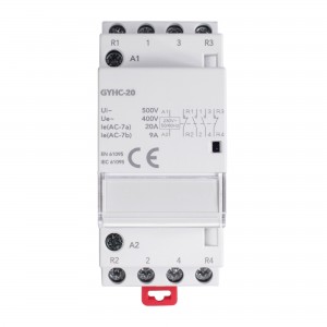 GYHC 4P 25A 2NO 2NC AC 220V/230V Manual Control Household Contactor Din Rail Type