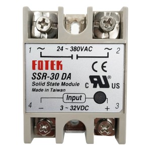 SSR-30DA Fotek Solid State Relay Module 3-32V Input 24-480V Output 30A
