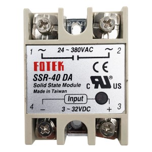 SSR-40DA Fotek Solid State Relay Module 3-32V Input 24-480V Output 40A