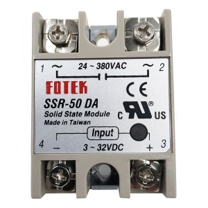 SSR-50DA Fotek Solid State Relay Module 3-32V Input 24-480V Output 50A