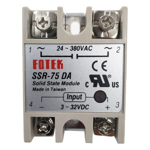 SSR-75DA Fotek Solid State Relay Module 3-32V Input 24-480V Output 75A