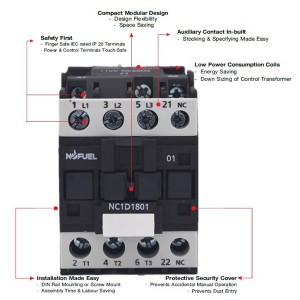 NC1D IEC Contactor ერთად UL ჩამოთვლილი