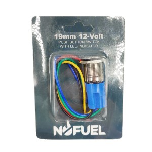 NOFUEL 19mm Momentary Waterproof Metal Button Switch LED light up